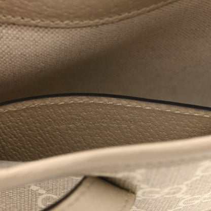 GG Supreme Monogram Textured Dollar Calfskin Mini Jackie 1961 Hobo Beige Mystic White Oatmeal