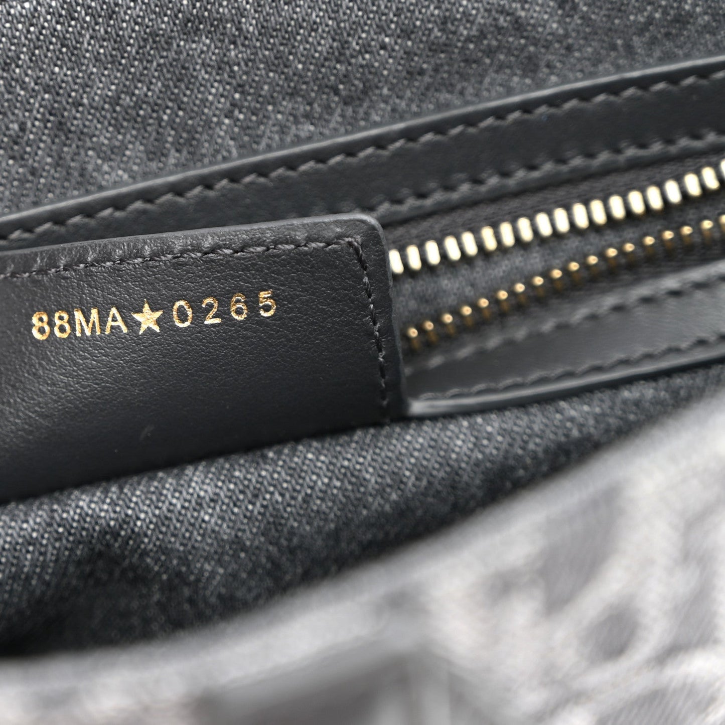 Denim Oblique Jacquard Saddle Bag With Strap Grey