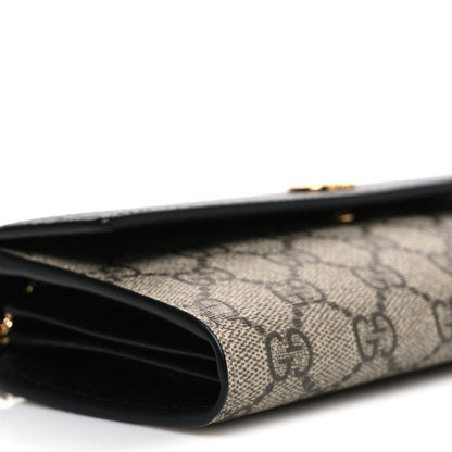 Dollar Calfskin GG Supreme Monogram Petite GG Marmont Wallet Chain Bag Black Beige Ebony