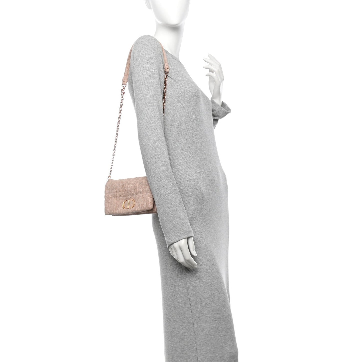 Linen Macrocannage Mini Caro Bag Rose