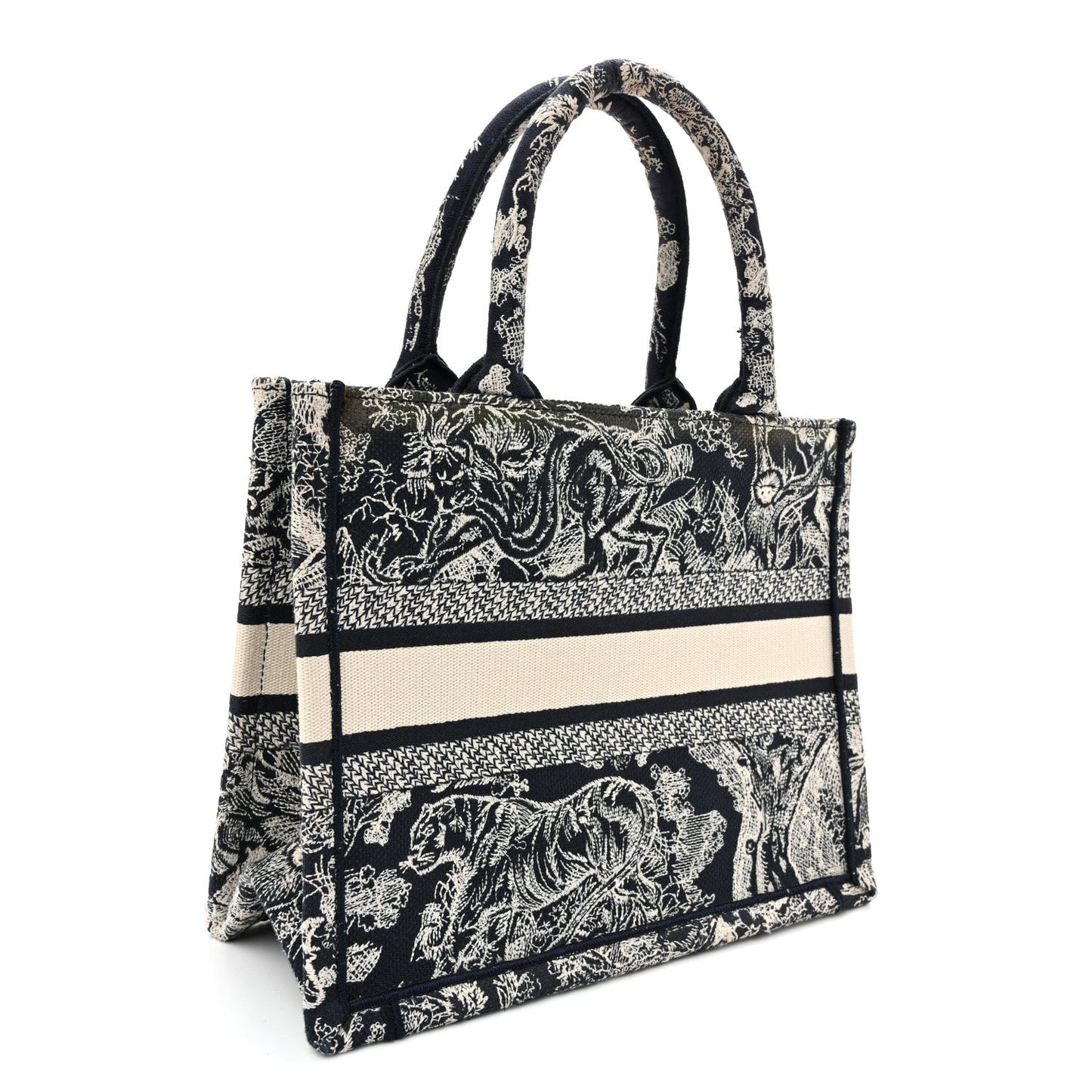 Canvas Embroidered Small Dioriviera Toile De Jouy Book Tote Blue