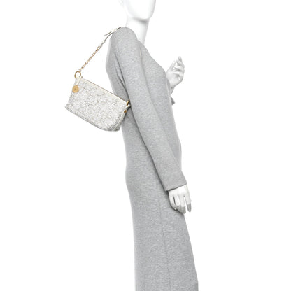 Tweed Cannage DiorStar Hobo Bag White Gold