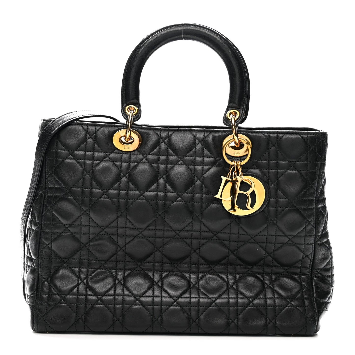 Lambskin Cannage Large Lady Dior Black