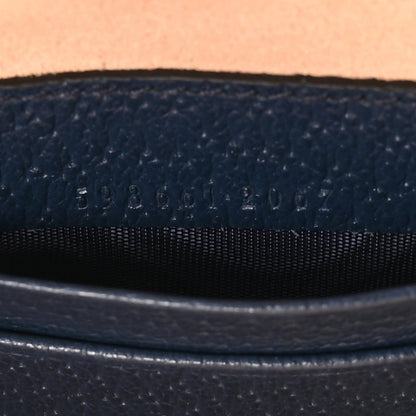 Textured Calfskin Web Mini Ophidia Round Backpack Blue Agata