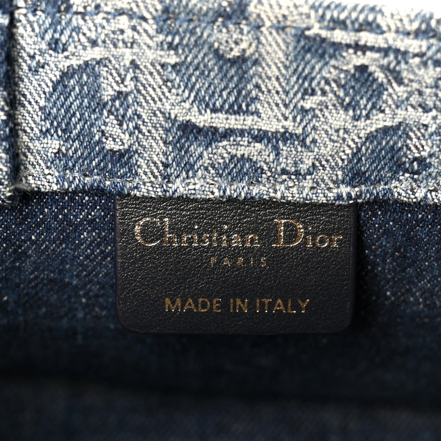 Denim Oblique Mini Book Tote With Strap Blue