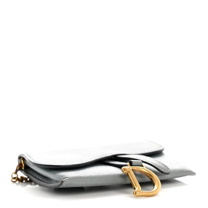 Goatskin Nano Saddle Chain Pouch Blue