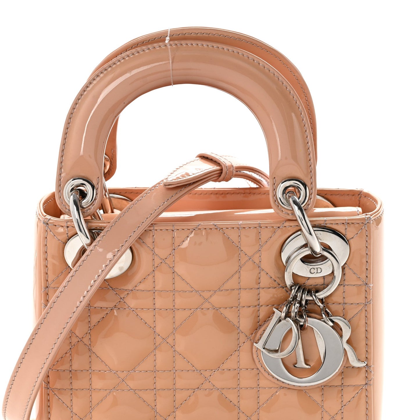 Patent Cannage Mini Lady Dior Rose Clair