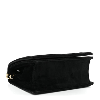 Velvet Small Diorama Flap Bag Black