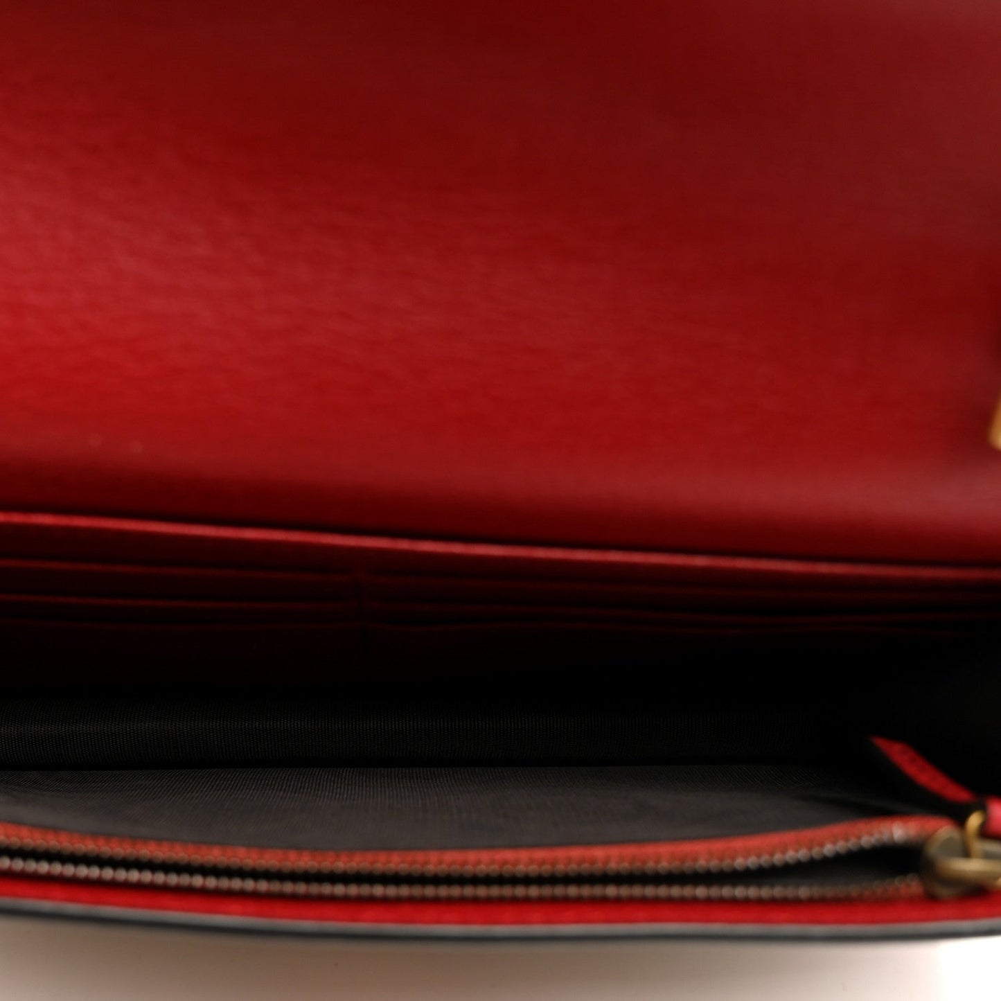 GG Supreme Monogram Web Queen Margaret Chain Wallet Red