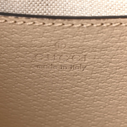 GG Supreme Monogram Textured Dollar Calfskin Web Small Ophidia Tote Bag Beige Mystic White Oatmeal