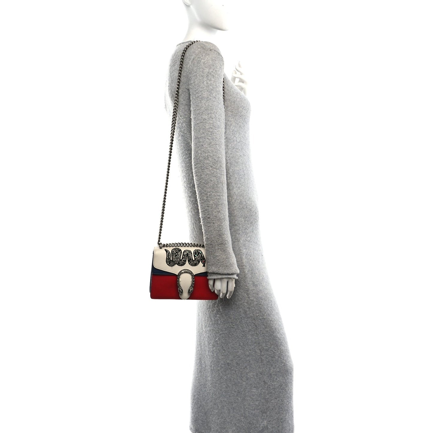 Calfskin Crystal Snake Embroidered Mini Dionysus Shoulder Bag Mystic White Hibiscus Red Blue Agata