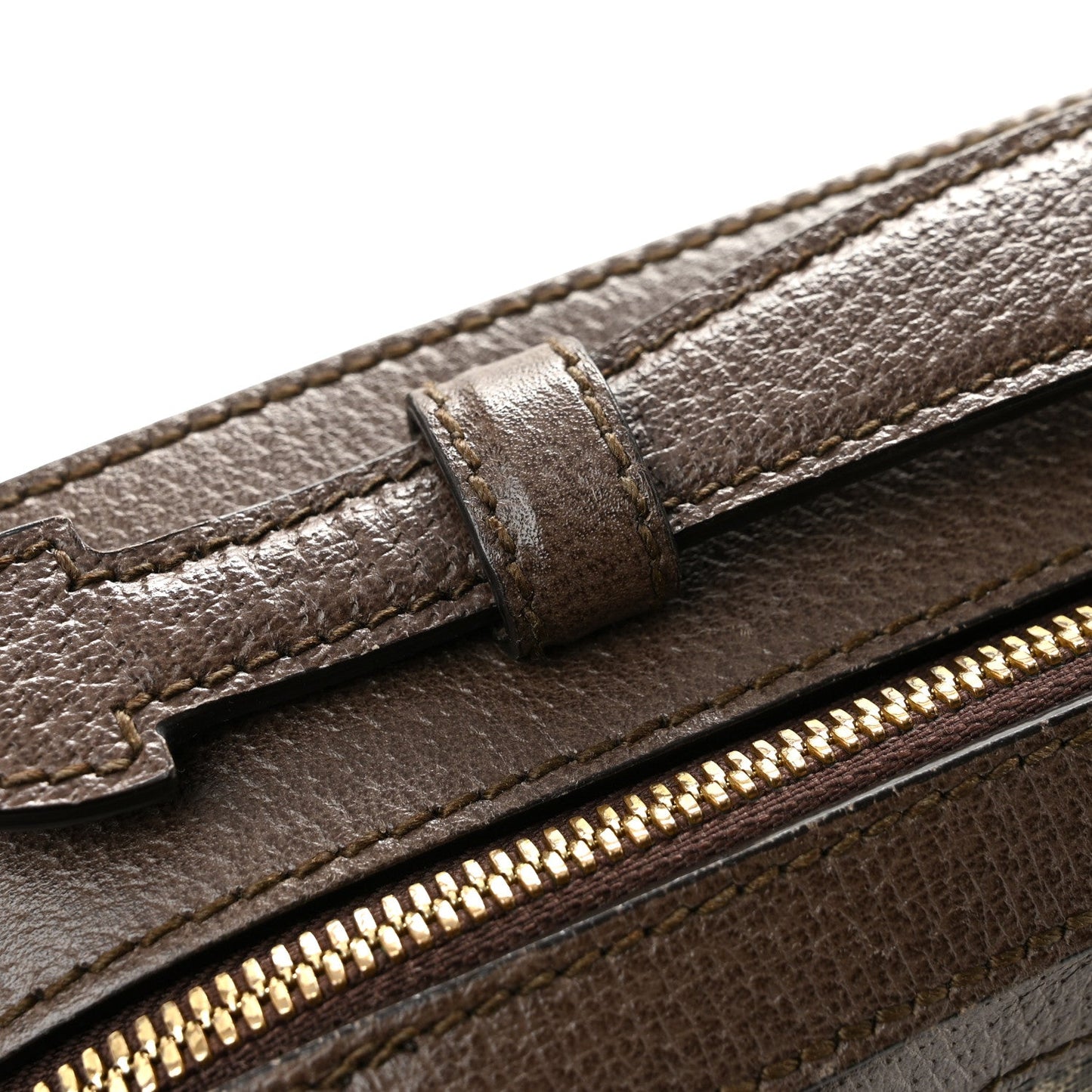 GG Supreme Monogram Web Small Ophidia Top Handle Shoulder Bag Brown