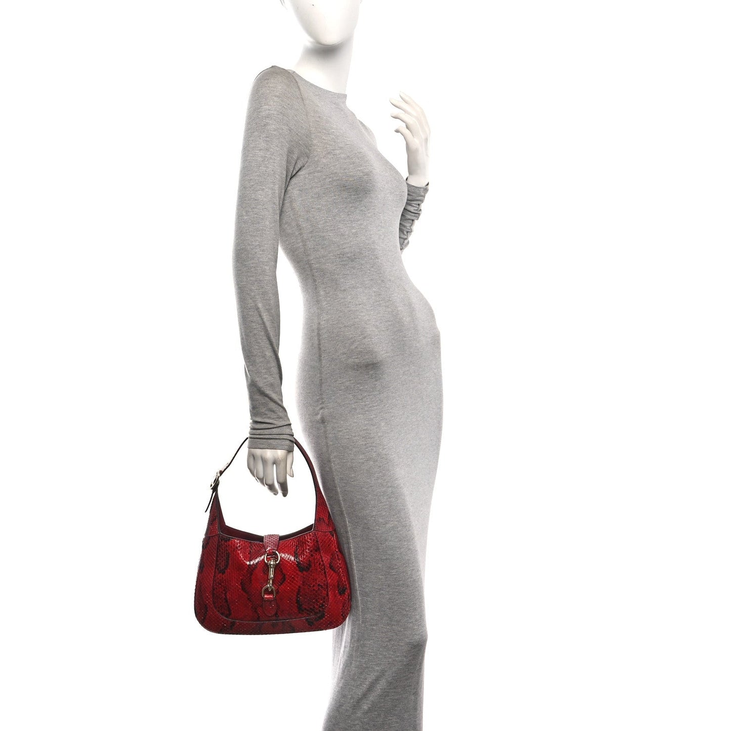 Snakeskin Web Small Jackie 1961 Hobo Rosso Ancora
