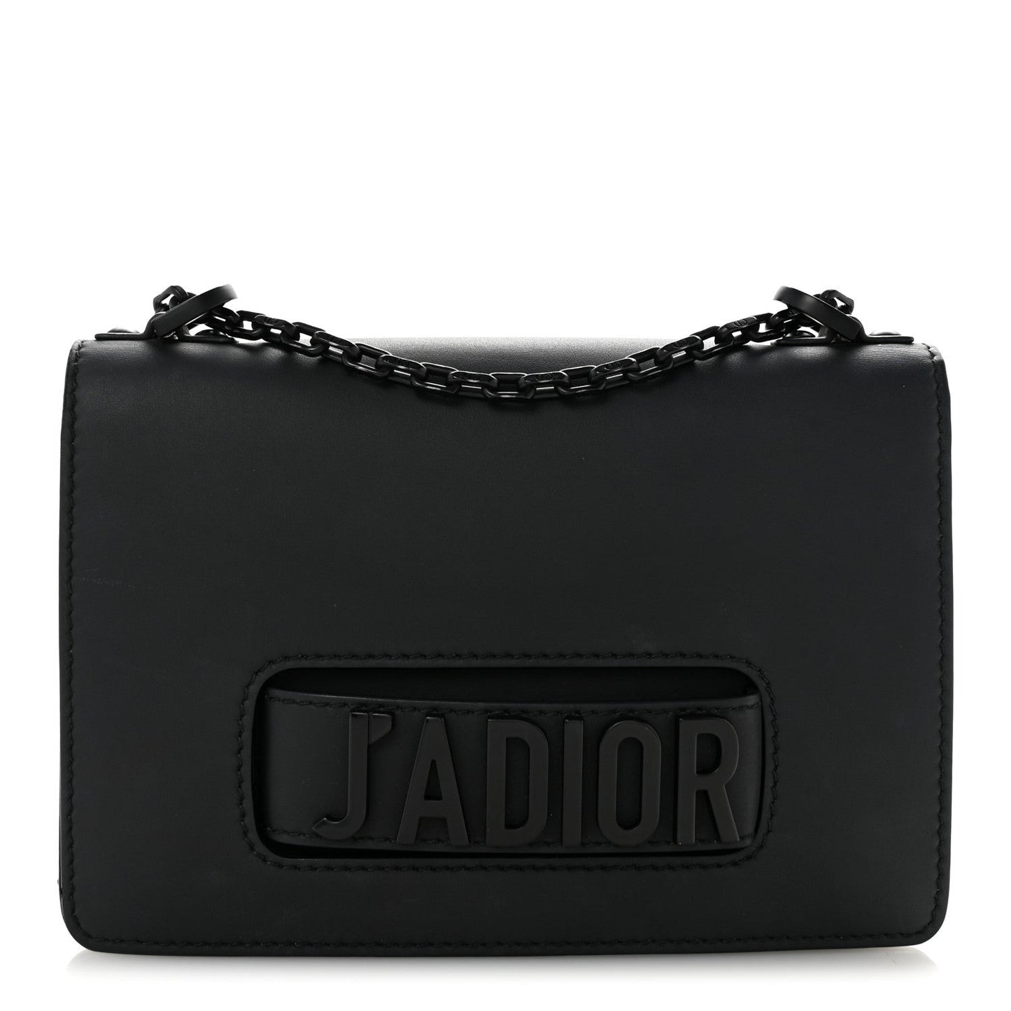 Ultra Matte Calfskin J'Adior Chain Flap Bag Black