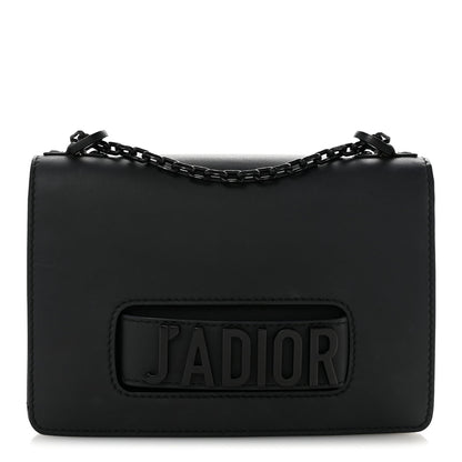 Ultra Matte Calfskin J'Adior Chain Flap Bag Black