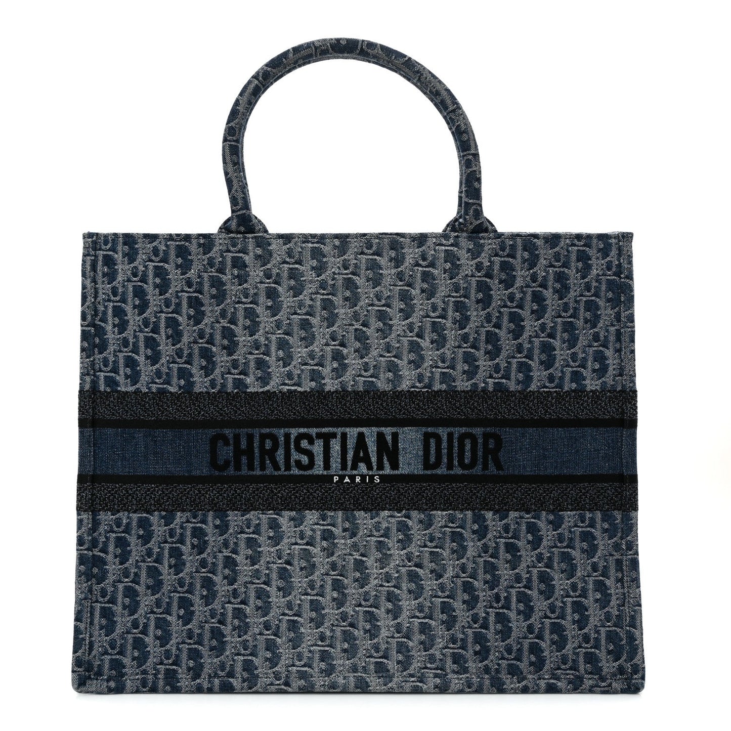 Oblique Denim Large Book Tote Blue
