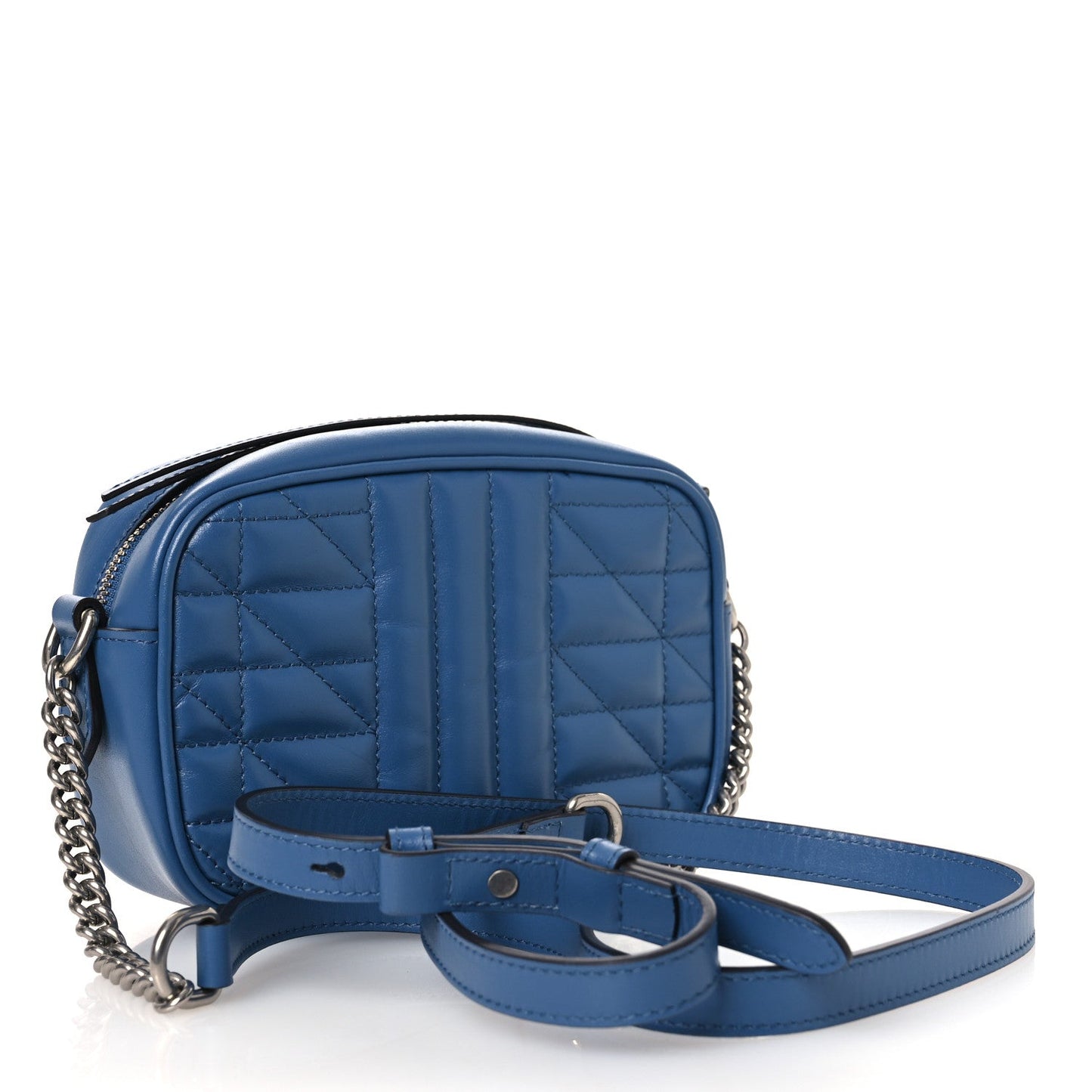 Calfskin Matelasse Aria Mini GG Marmont Chain Shoulder Bag Clear Blue