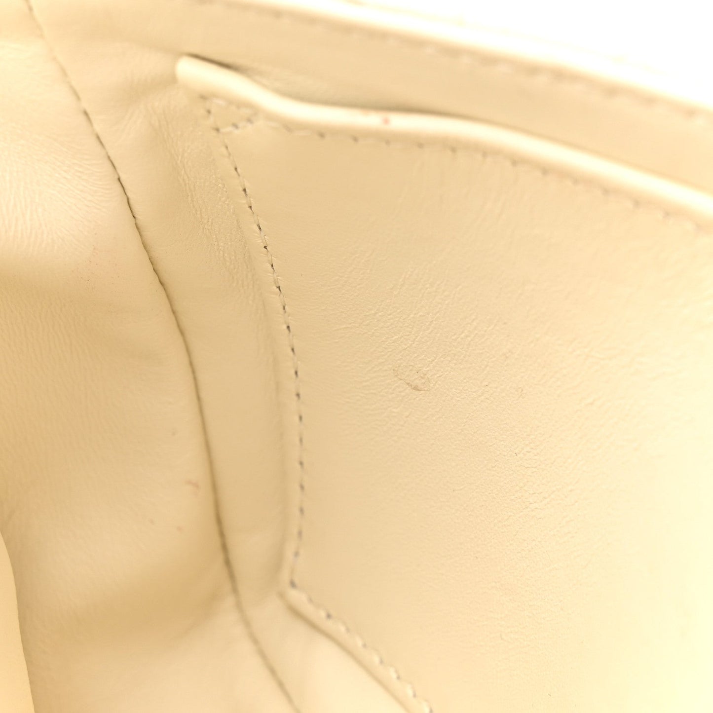 Grained Calfskin Cannage Small Caro Bag White