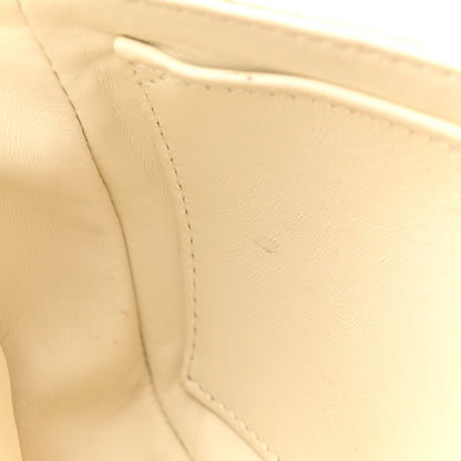 Grained Calfskin Cannage Small Caro Bag White
