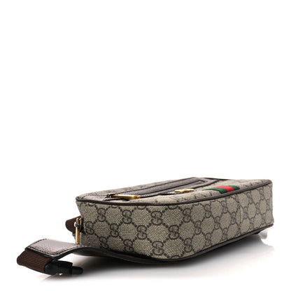 Soft GG Supreme Monogram Medium Ophidia Belt Bag  Dark Brown