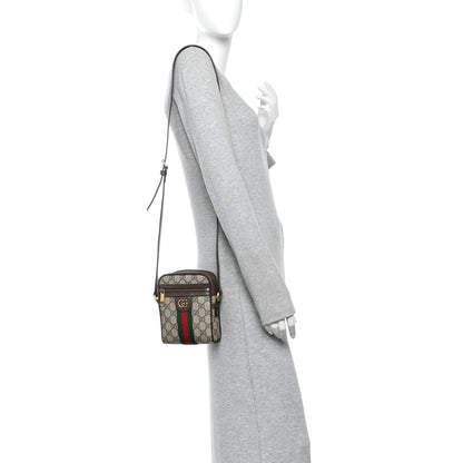 GG Supreme Monogram Web Mini Ophidia Messenger Brown Brown