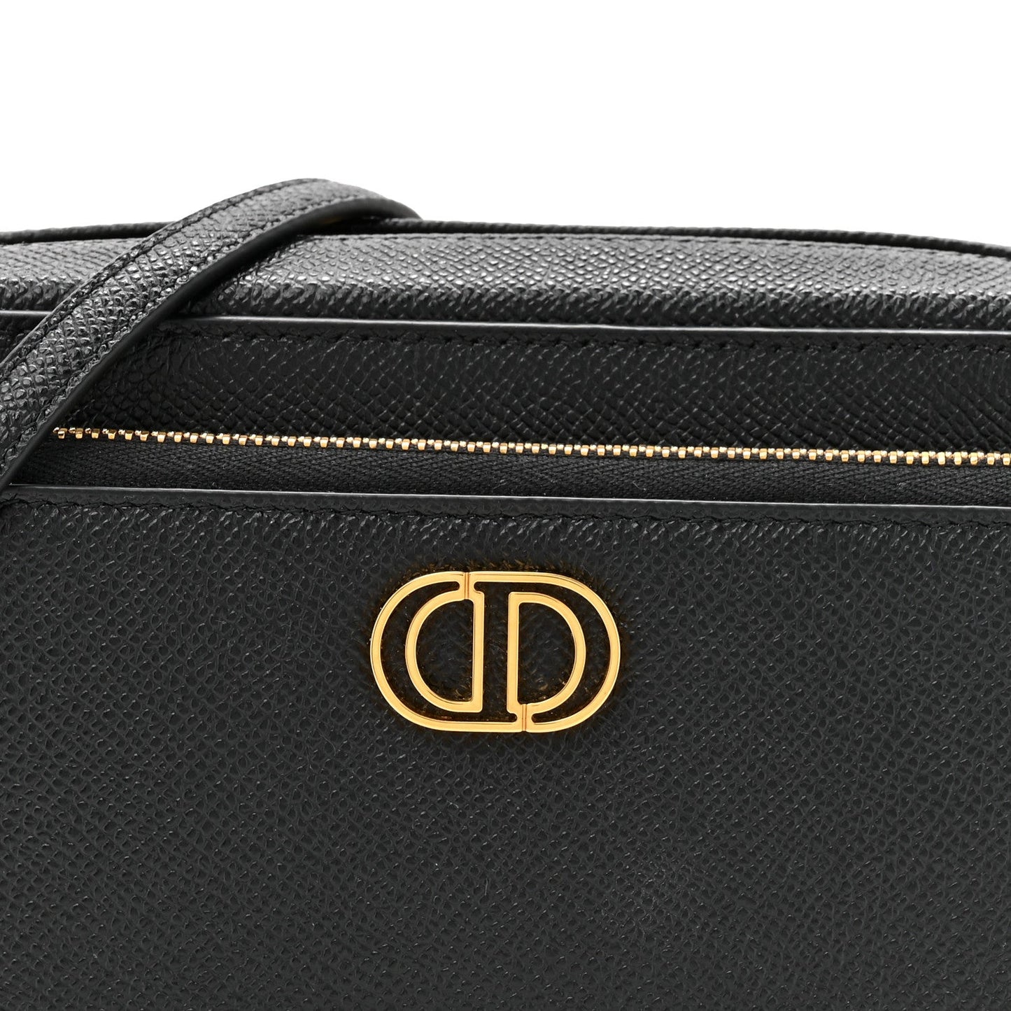 Grained Calfskin Caro Double Pouch Black