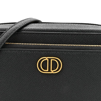 Grained Calfskin Caro Double Pouch Black