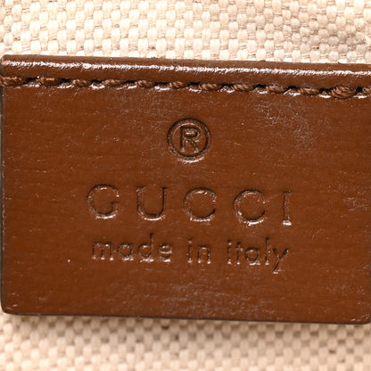 GG Supreme Monogram Azalea Calfskin Web Mini Horsebit 1955 Shoulder Bag Beige Ebony Brown Sugar