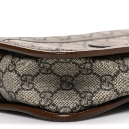 GG Supreme Monogram Azalea Calfskin Mini Retro Interlocking G Shoulder Bag Beige Ebony Brown Sugar