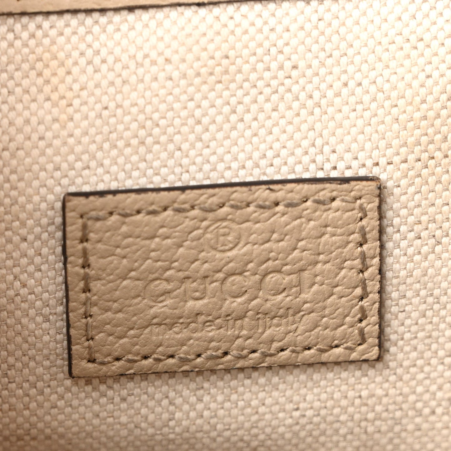 GG Supreme Monogram Textured Dollar Calfskin Web Mini Chain Drawstring Backpack Beige Mystic White Oatmeal