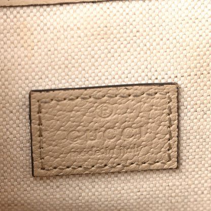 GG Supreme Monogram Textured Dollar Calfskin Web Mini Chain Drawstring Backpack Beige Mystic White Oatmeal