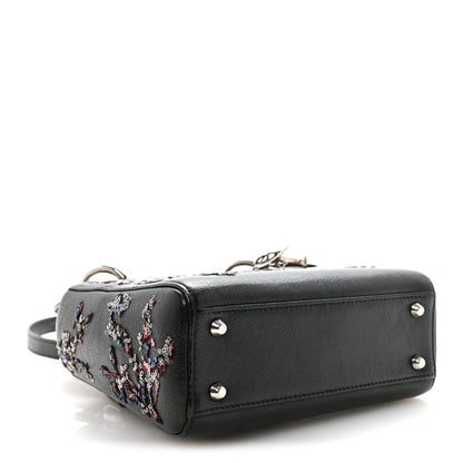 Goatskin Sequin Embroidered Mini Lady Dior Black