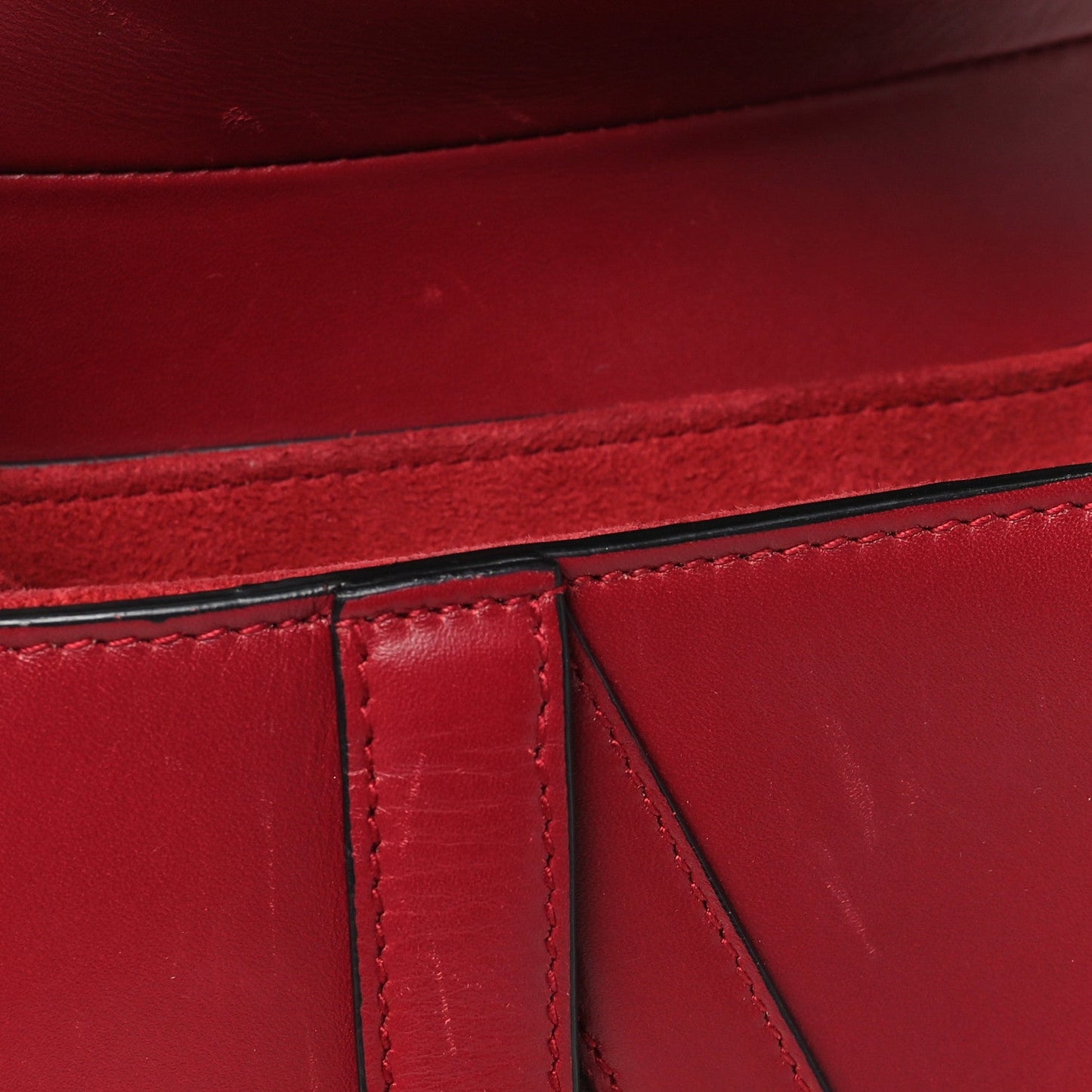 Calfskin Mini Saddle Bag Red