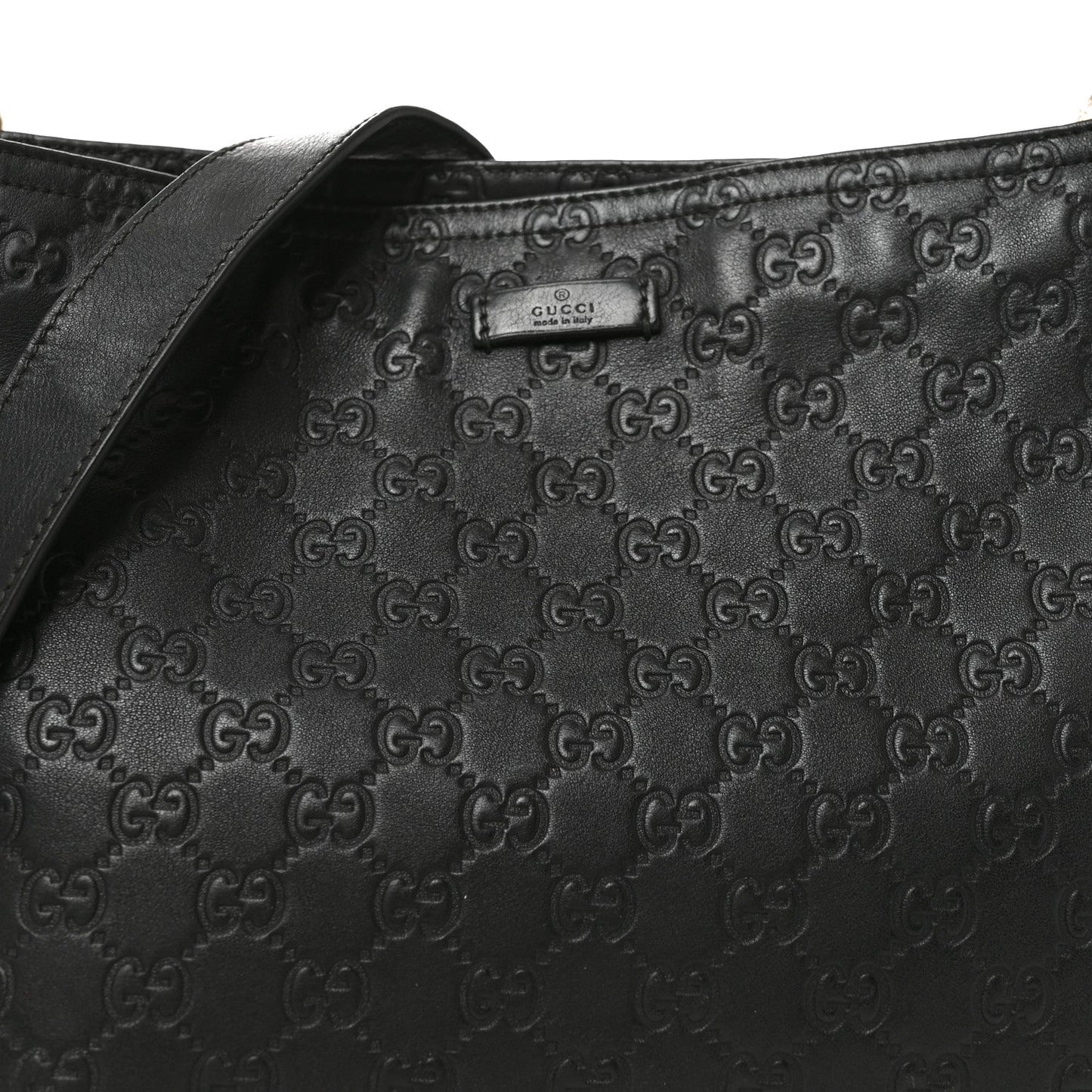 Guccissima Medium Flat Messenger Bag Black