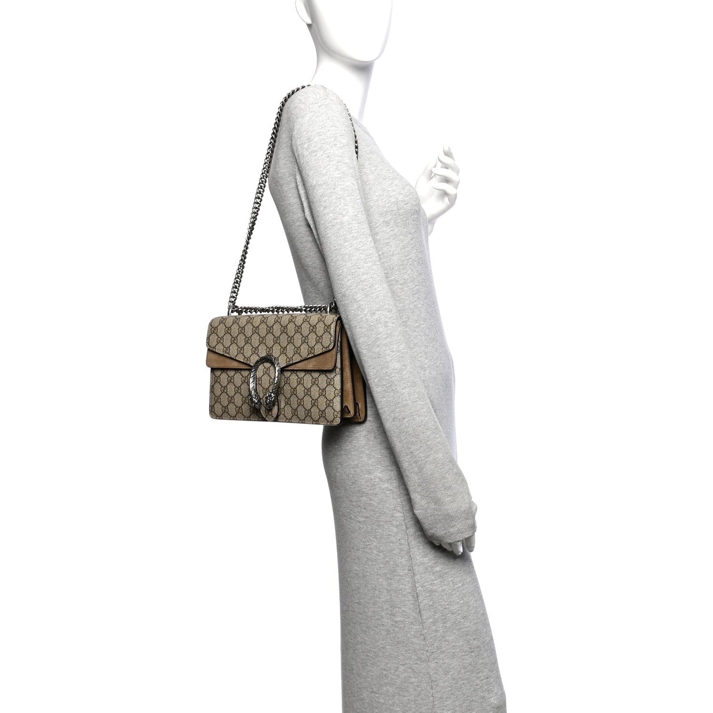 GG Supreme Monogram Small Dionysus Shoulder Bag Taupe