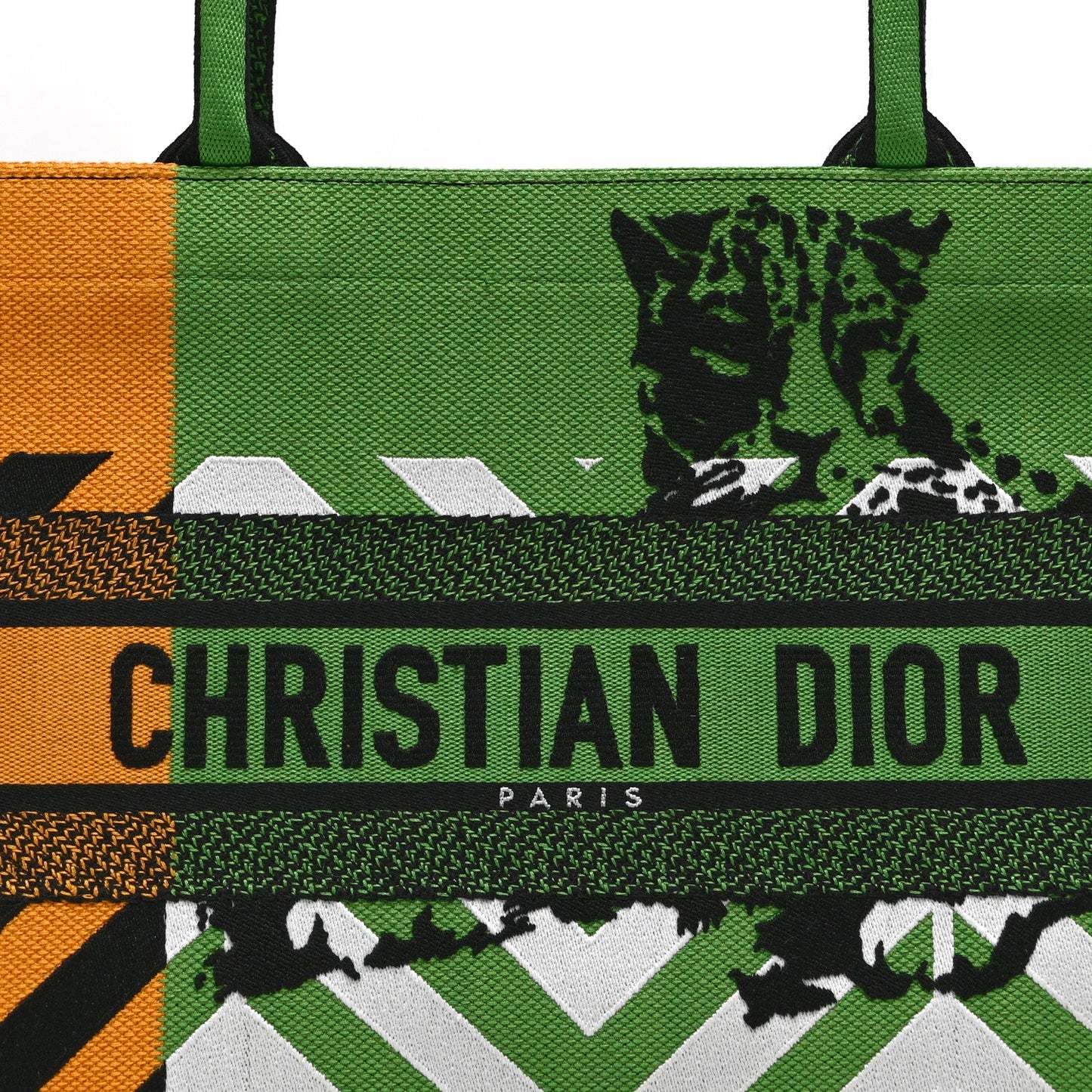 Canvas Embroidered Medium Jungle Pop Book Tote Green Multicolor