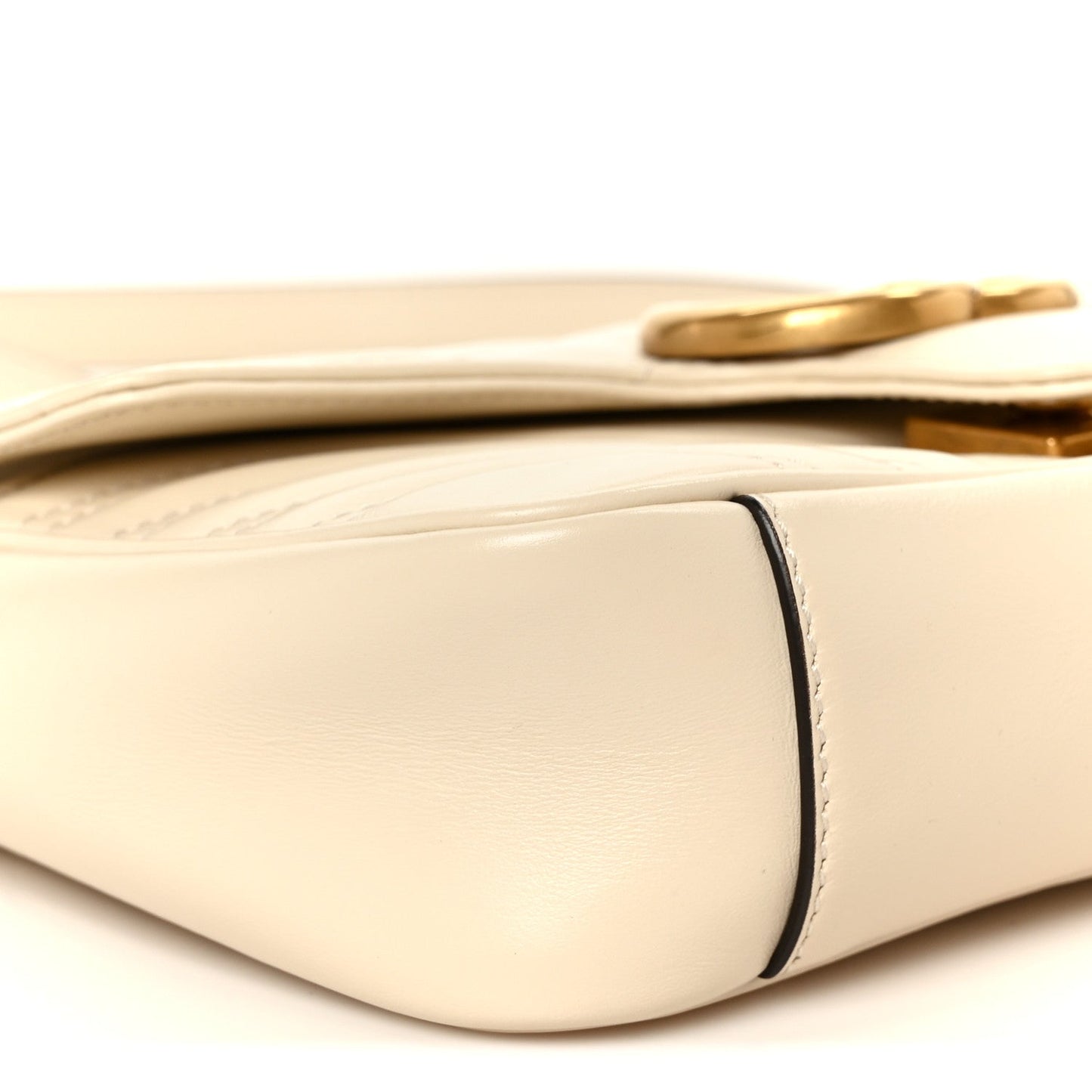 Calfskin Matelasse Mini GG Marmont Shoulder Bag White