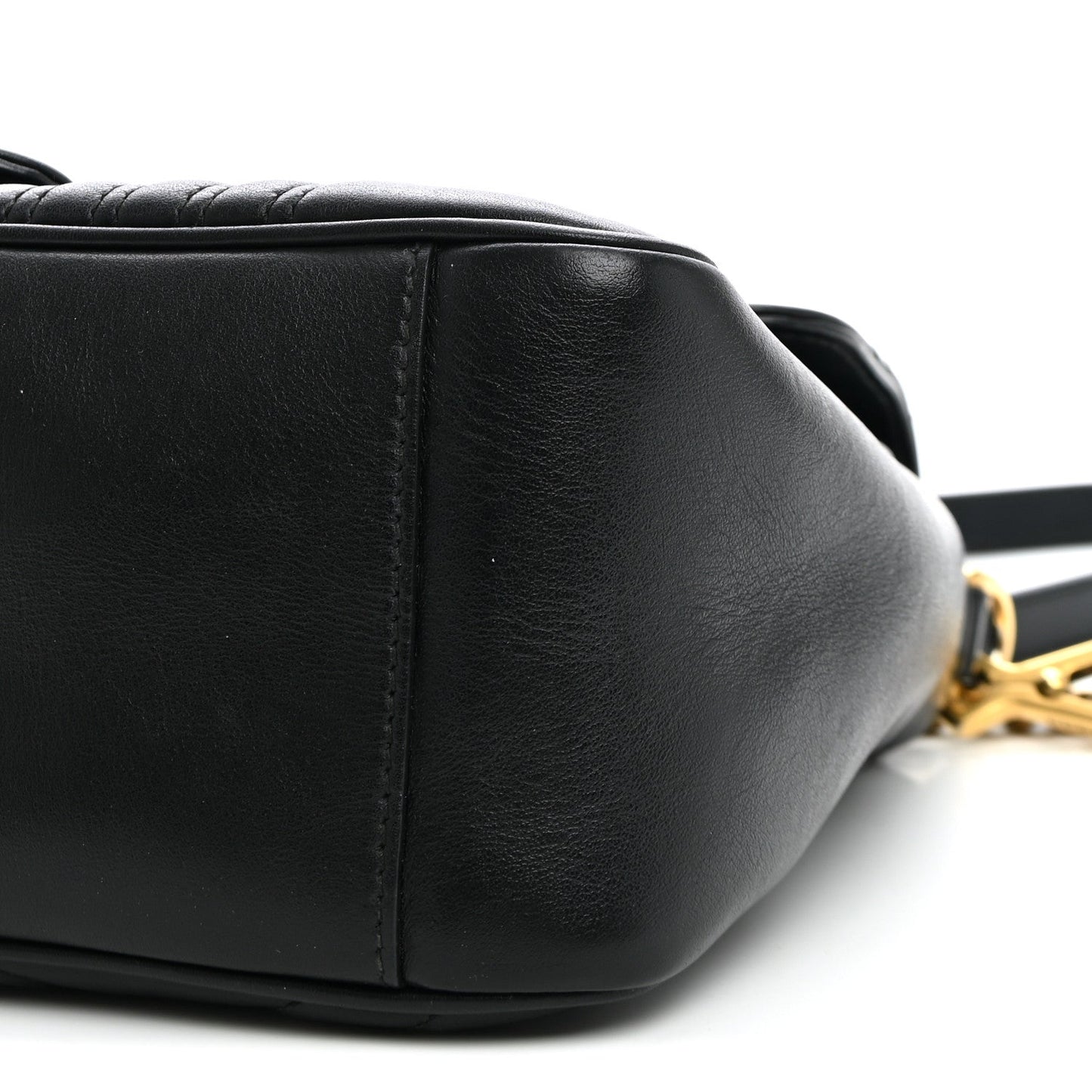 Calfskin Matelasse Small GG Marmont Top Handle Black
