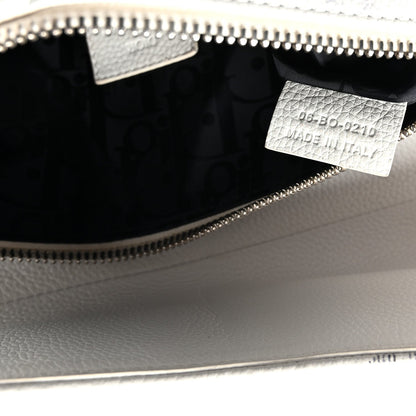 X Daniel Arsham Grained Calfskin Newspaper Print Saddle Bag White