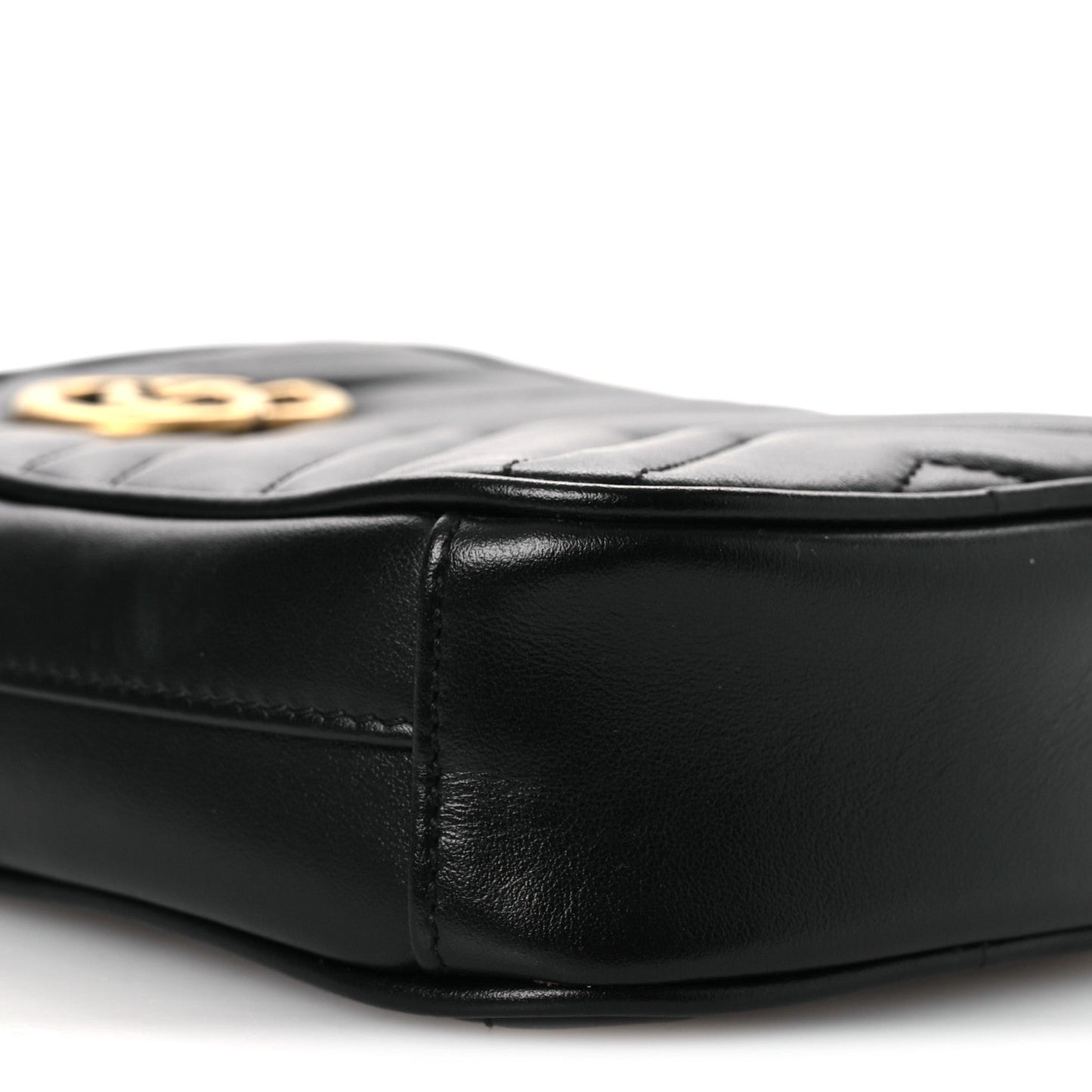 Calfskin Matelasse Mini GG Marmont Crossbody Bag Black