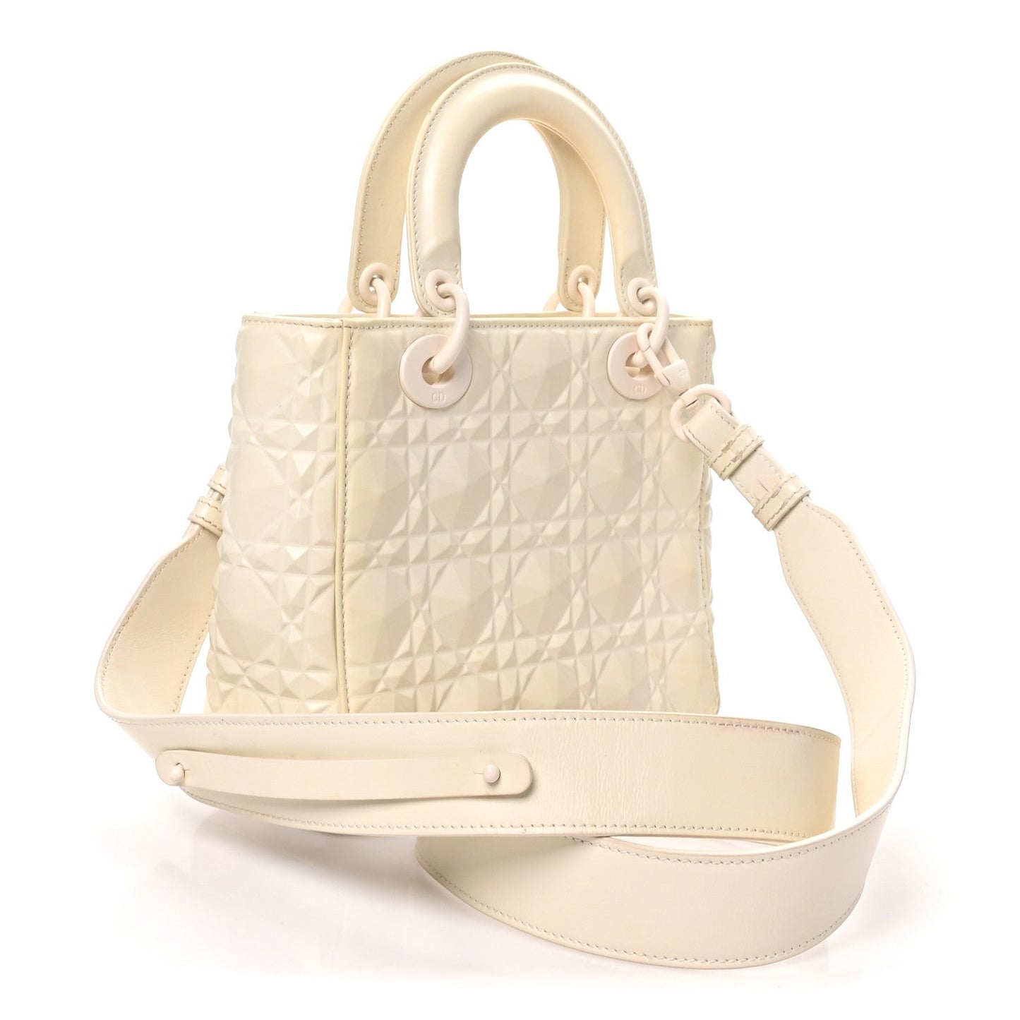 Calfskin Cannage Diamond Small My ABCDior Lady Dior White