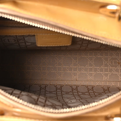 Patent Cannage Large Lady Dior Beige
