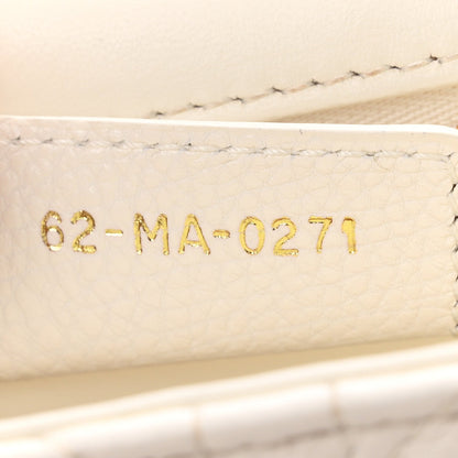 Supple Calfskin Cannage Medium Caro Bag Ivory