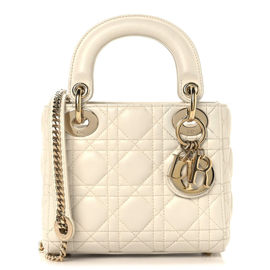 Lambskin Cannage Small My ABCDior Lady Dior Latte