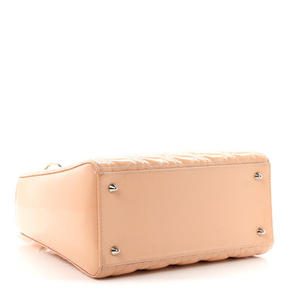 Patent Cannage Medium Lady Dior Rose Clair