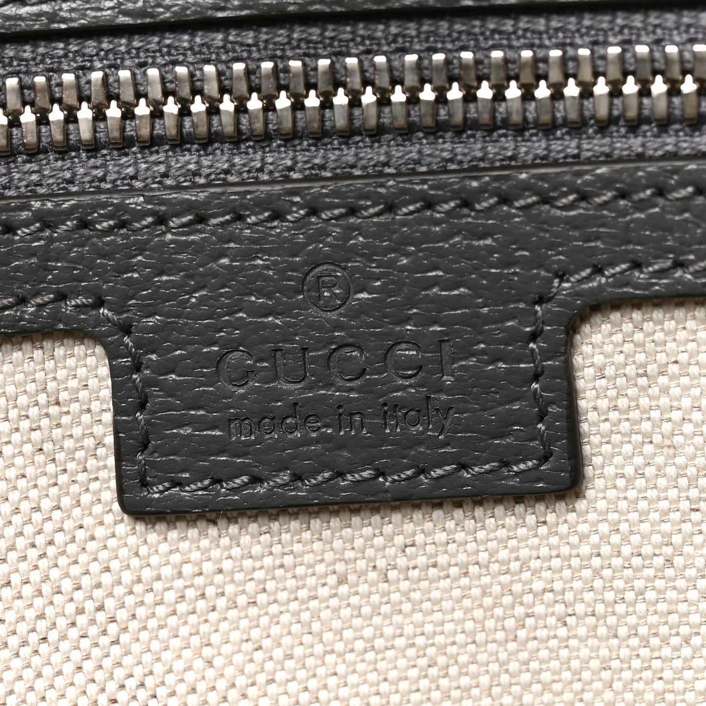 GG Supreme Monogram Textured Dollar Calfskin Large Ophidia Tote Bag Grey Black Graphite Grey