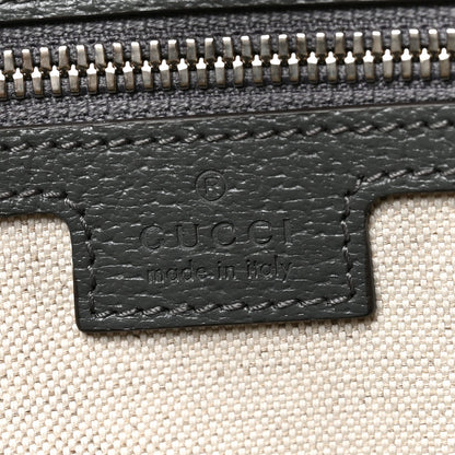 GG Supreme Monogram Textured Dollar Calfskin Large Ophidia Tote Bag Grey Black Graphite Grey