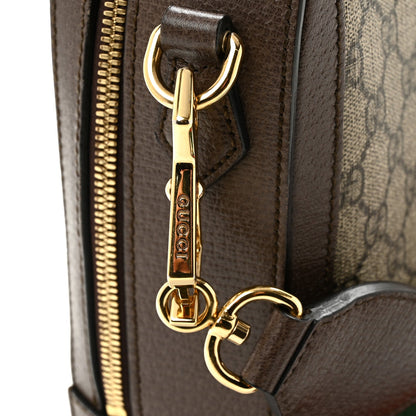 GG Supreme Monogram Web Small Ophidia Top Handle Shoulder Bag Brown