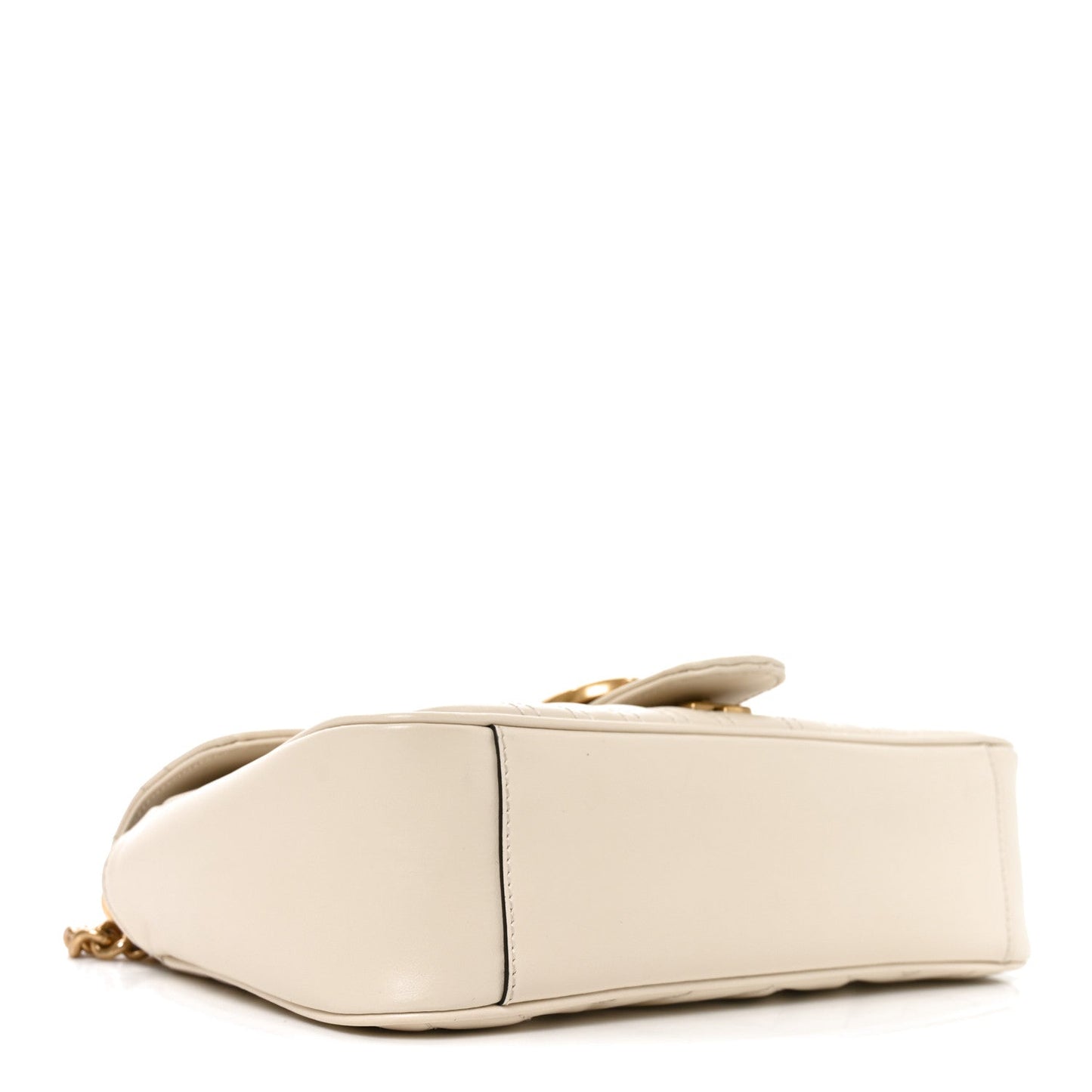 Calfskin Matelasse Small GG Marmont Shoulder Bag White