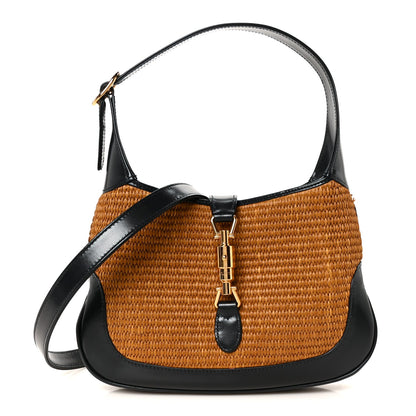 Straw Lux Boarded Dyana Lux Calfskin Small Jackie 1961 Hobo Natural Blue